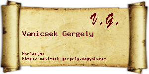 Vanicsek Gergely névjegykártya